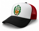 Gorra negra y roja con escudo clásico